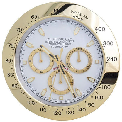 Wall Clock Silent Movement Luminous Hands Stainless Steel Frame