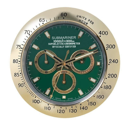 Wall Clock Silent Movement Luminous Hands Stainless Steel Frame