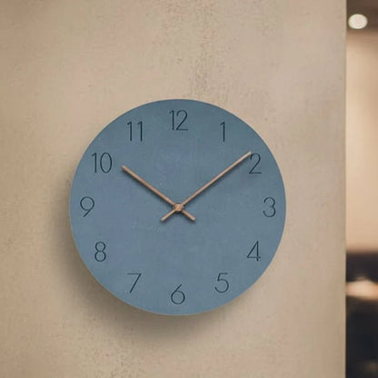 Wall Clock Silent Movement Minimalist Nordic Design Walnut Wood Hands
