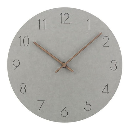 Wall Clock Silent Movement Minimalist Nordic Design Walnut Wood Hands