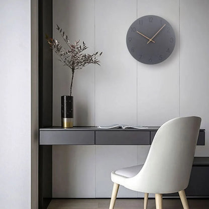 Wall Clock Silent Movement Walnut Wood Hands
