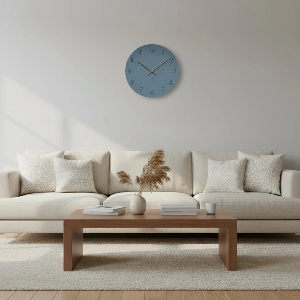Wall Clock Silent Movement Walnut Wood Hands