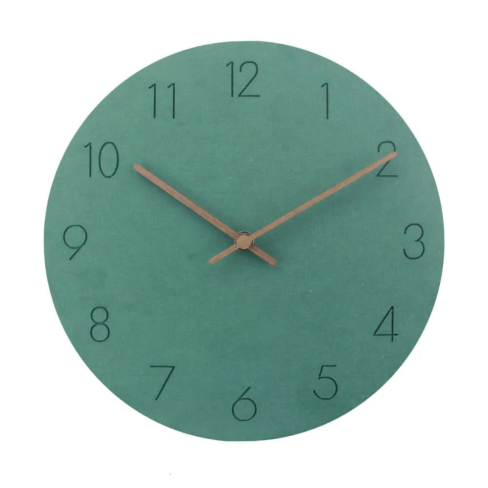 Wall Clock Silent Movement Walnut Wood Hands