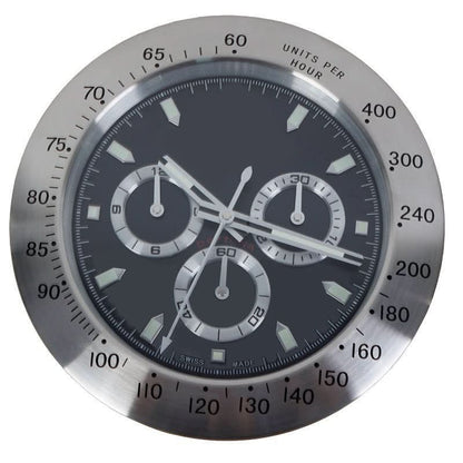 Wall Clock Silent Operation Luminous Hands Stainless Steel Frame 13-Inch