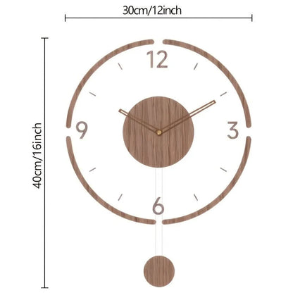 Wall Clock Silent Pendulum Transparent Face