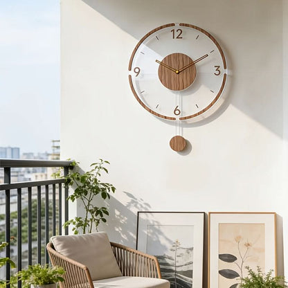 Wall Clock Silent Pendulum Transparent Face