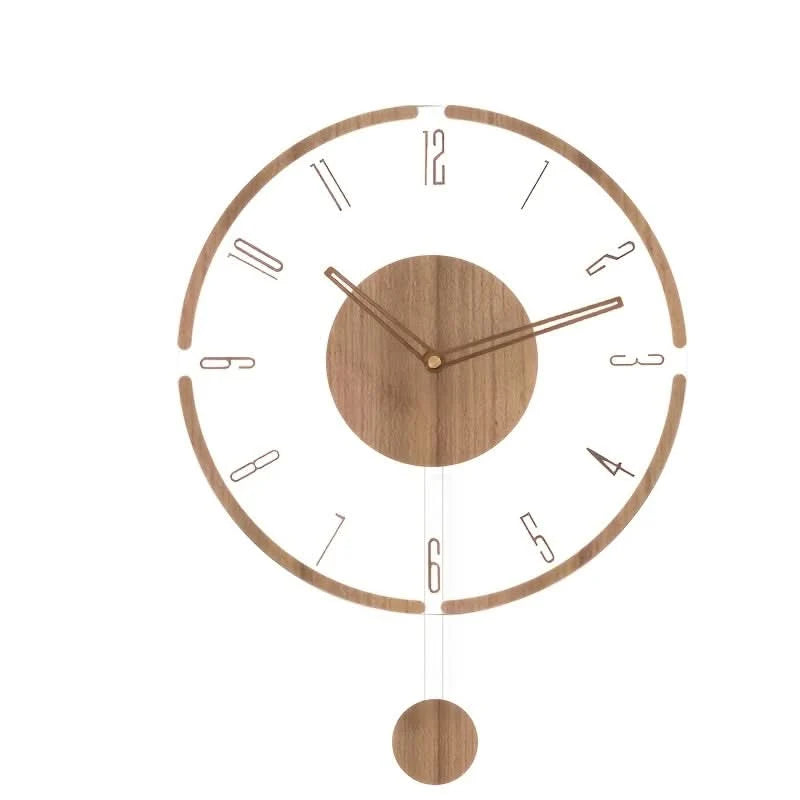 Wall Clock Silent Pendulum Transparent Face