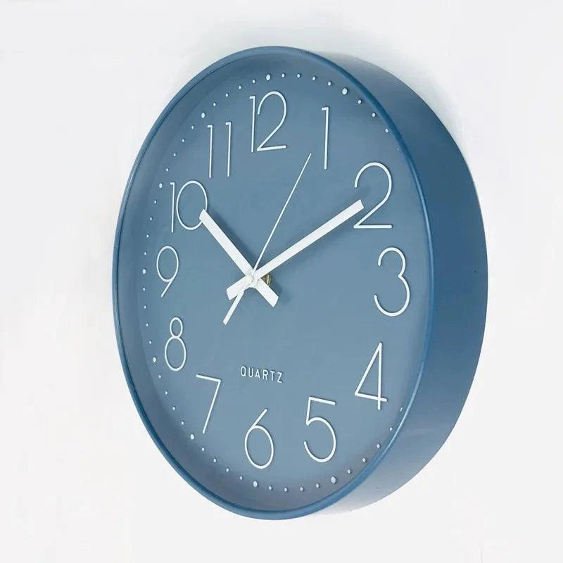 Wall Clock Silent Quartz Movement Easy-to-Read 11.8-Inch Dial Glass Cover