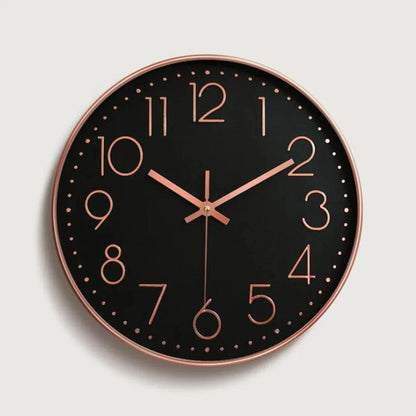 Wall Clock Silent Quartz Movement Easy-to-Read 11.8-Inch Dial Glass Cover