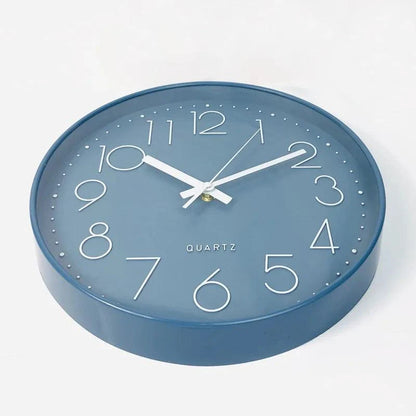 Wall Clock Silent Quartz Movement Easy-to-Read 11.8-Inch Dial Glass Cover