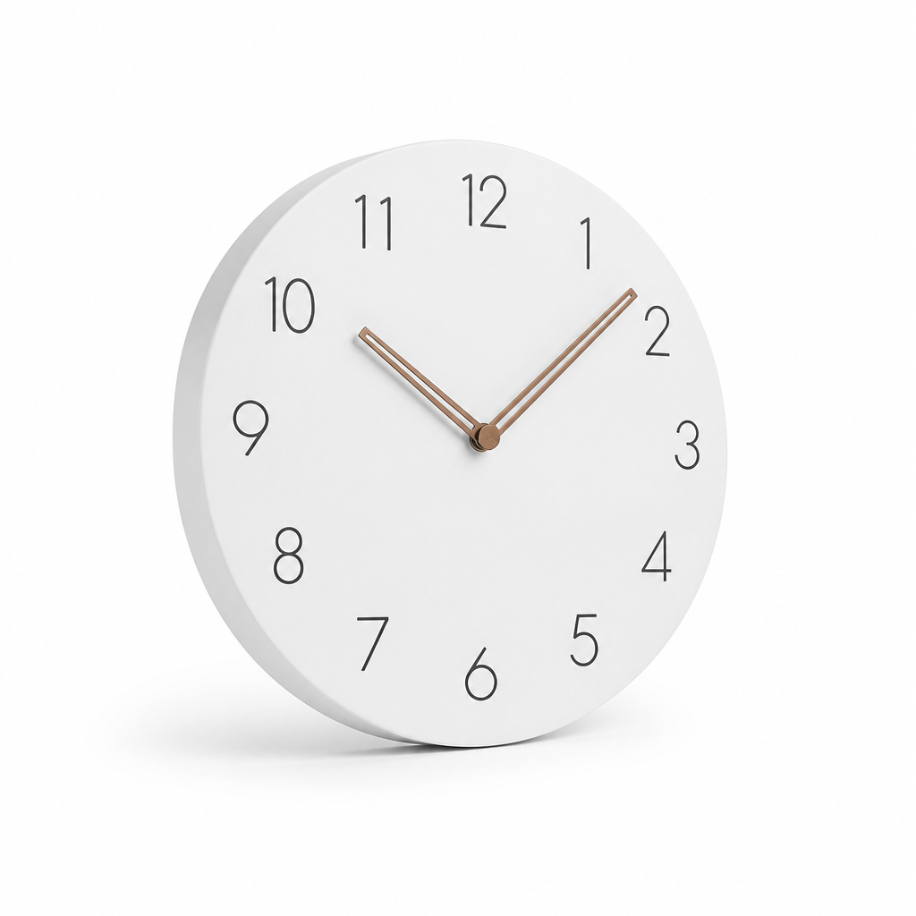 Wall Clock Silent Sweeping Movement Minimal Numeric Face