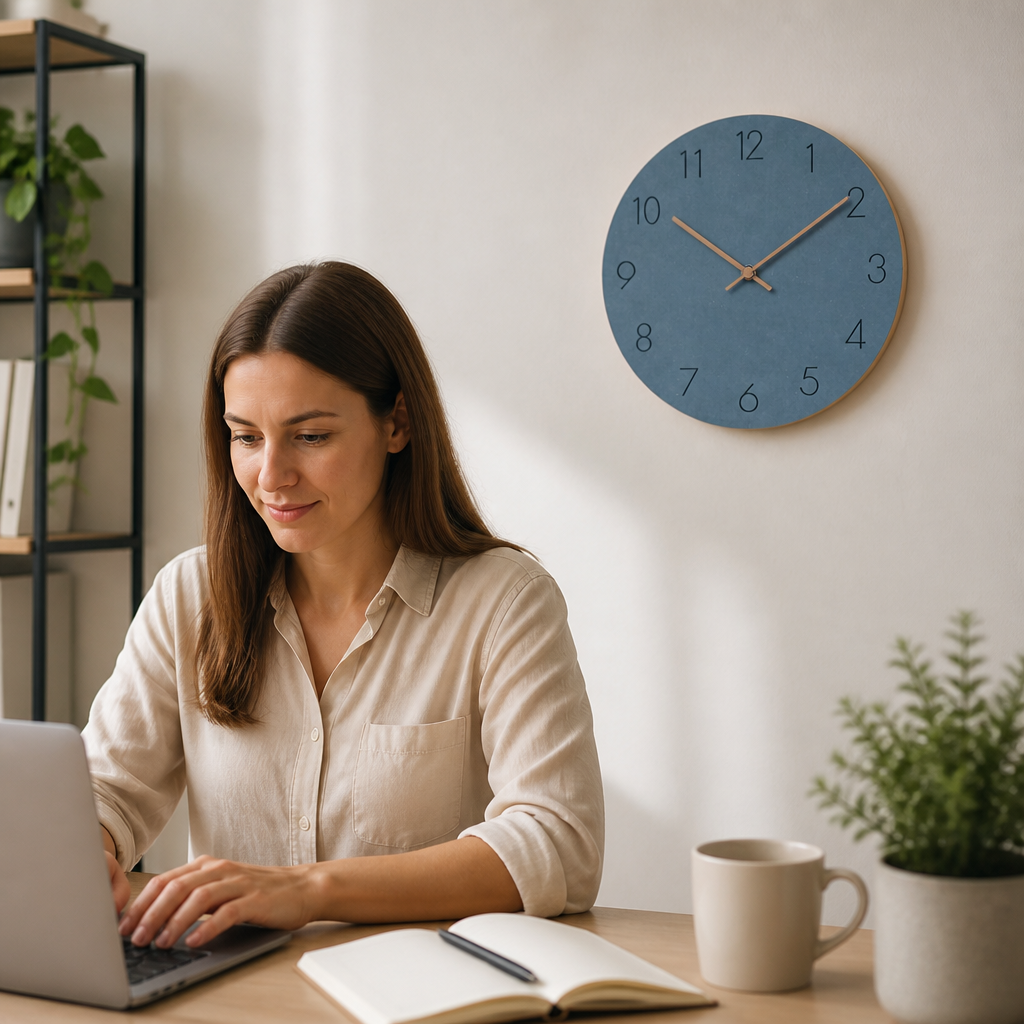 Wall Clock Silent Sweeping Movement Minimal Numeric Face