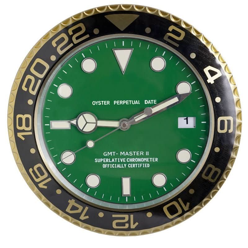 Wall Clock Stainless Steel Silent Quartz Luminous Hands