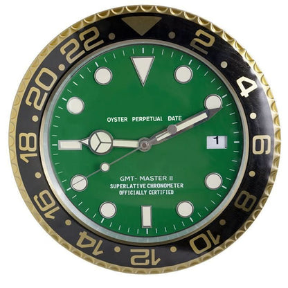 Wall Clock Stainless Steel Silent Quartz Luminous Hands