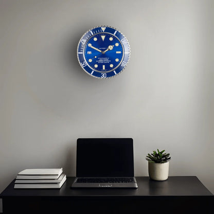 Wall Clock Stainless Steel Silent Quartz Luminous Hands
