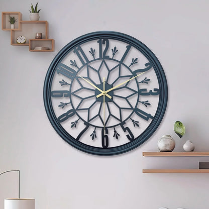 Wall Clock Vintage Metal Silent Quartz Battery Powered