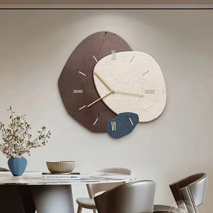 Wall Clock Wooden Geometric Silent Movement LED Backlight
