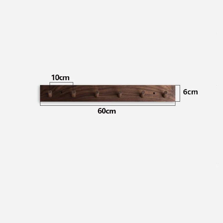 Wall Coat Rack Solid Wood Round Peg Hooks 4-6 Hooks