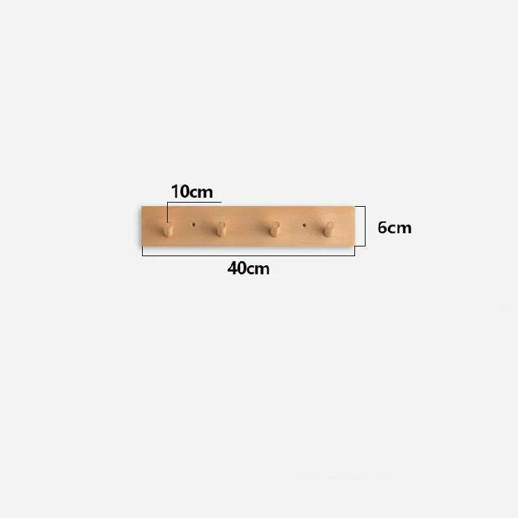 Wall Coat Rack Solid Wood Round Peg Hooks 4-6 Hooks