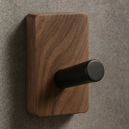 Wall Hook Organizer Natural Wood & Self-Adhesive