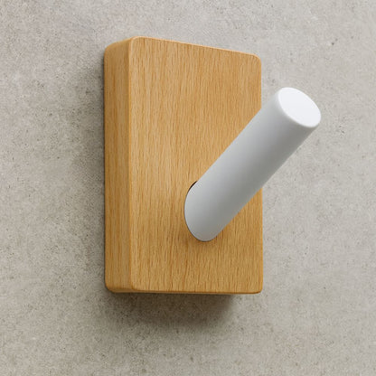 Wall Hook Organizer Natural Wood & Self-Adhesive
