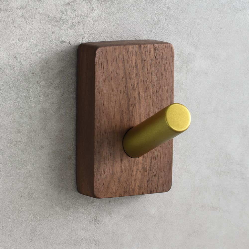 Wall Hook Organizer Natural Wood & Self-Adhesive