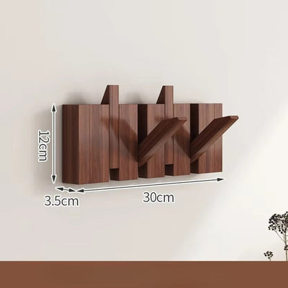 Wall Hook Rack Foldable Piano-Key Natural Wood