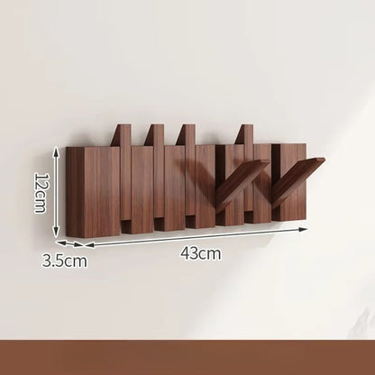 Wall Hook Rack Foldable Piano-Key Natural Wood