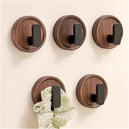 Wall Hook Solid Walnut Self-Adhesive