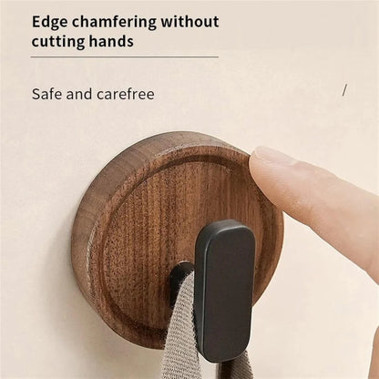 Wall Hook Solid Walnut Self-Adhesive