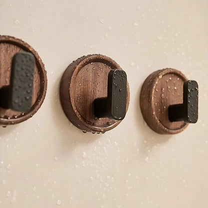 Wall Hook Solid Walnut Self-Adhesive