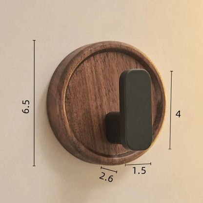 Wall Hook Solid Walnut Self-Adhesive