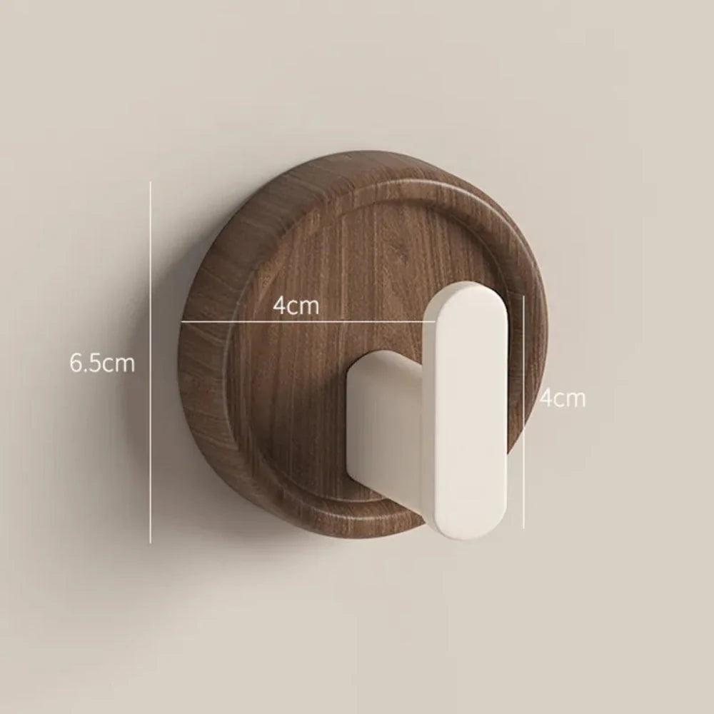 Wall Hook Solid Walnut Self-Adhesive