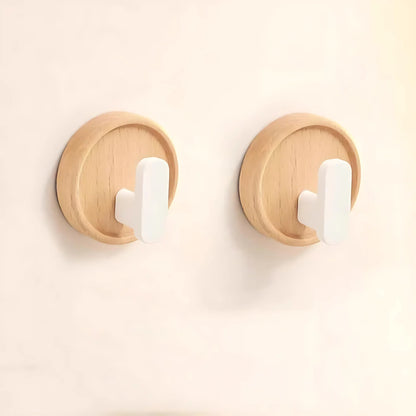 Wall Hook Solid Walnut Self-Adhesive