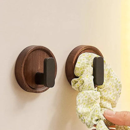 Wall Hook Solid Walnut Self-Adhesive
