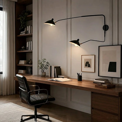 Wall Lamp Adjustable Swivel Arm Industrial Iron