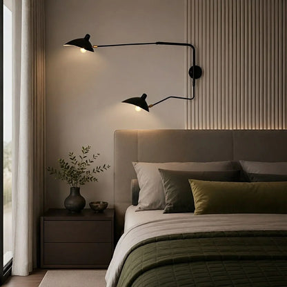 Wall Lamp Adjustable Swivel Arm Industrial Iron