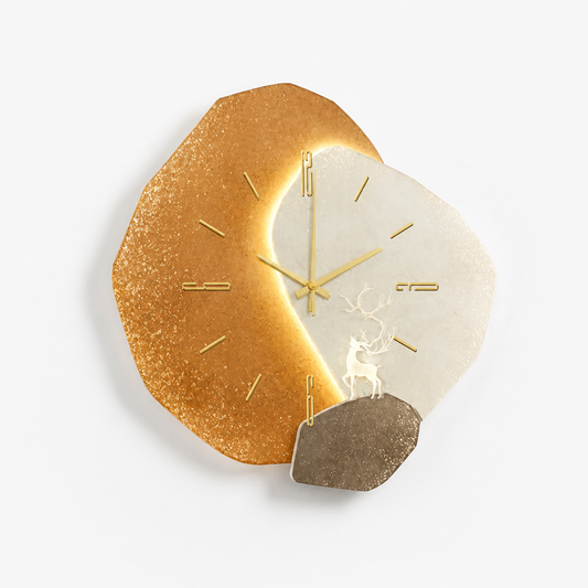 Wall Lamp Asymmetrical Crystal With Built-In Clock