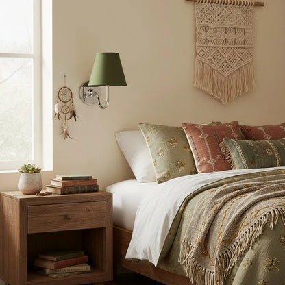 Wall Lamp Fabric Shade Dimmable Soft Diffused Light