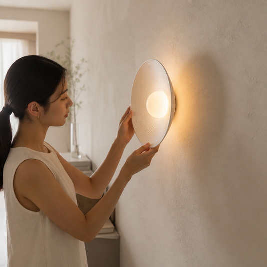 Wall Lamp Sand-Textured Resin Warm Ambient Light