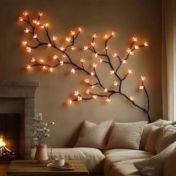 Wall Light Cherry Blossom Branch Warm White LED