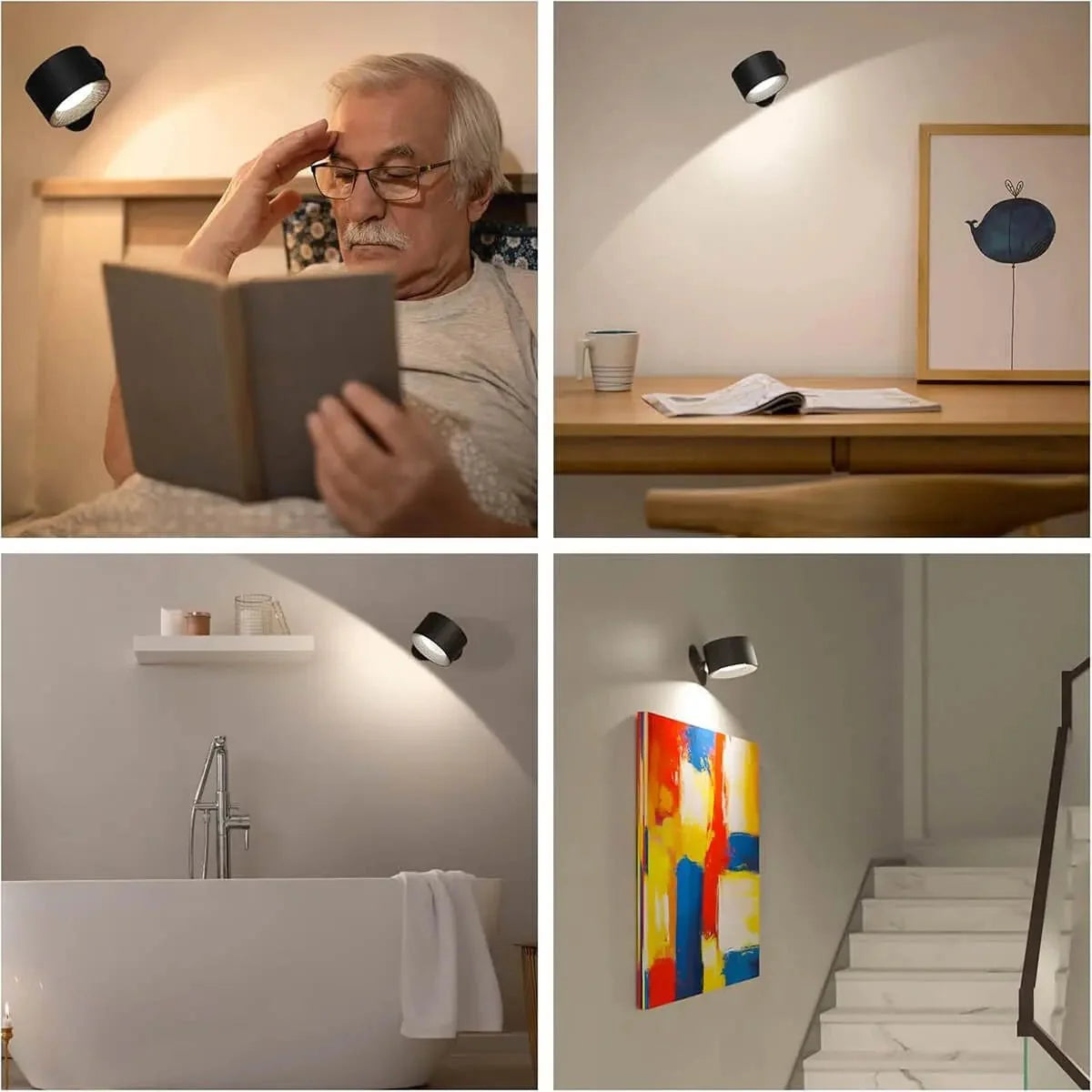 Wall Light Cordless Remote Control Dimmable LED