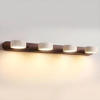 Wall Light Natural Travertine & Wood Integrated LED