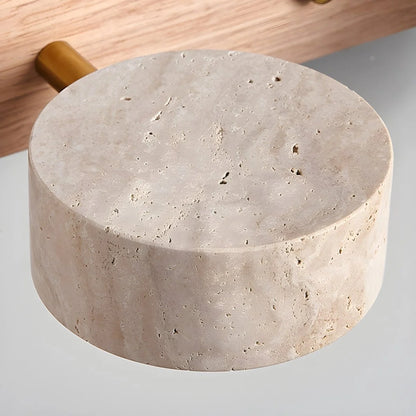 Wall Light Natural Travertine & Wood Integrated LED