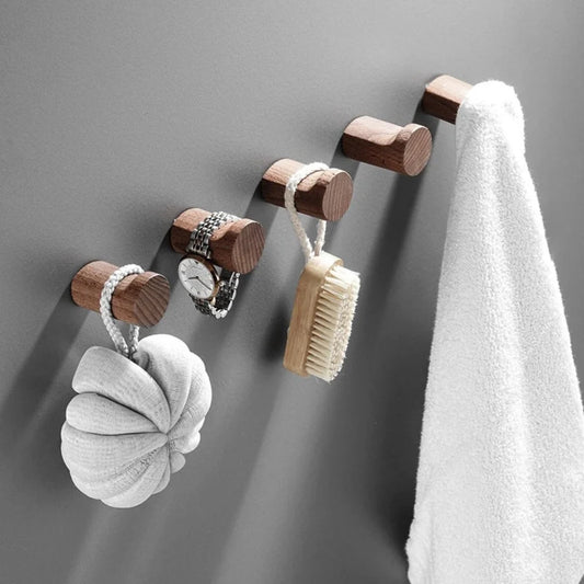 Wall-Mounted Hook Handcrafted Beech Wood Space-Saving