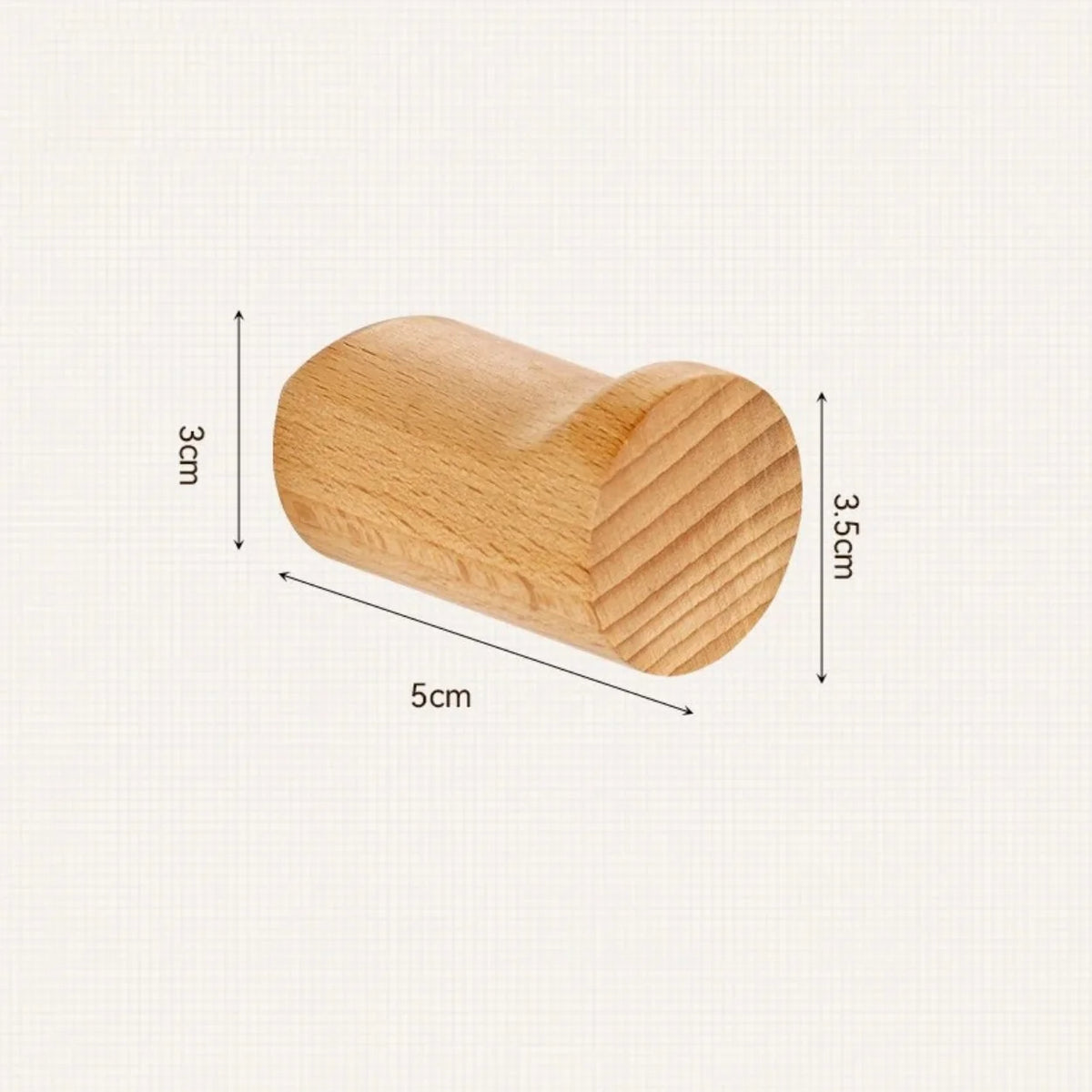 Wall-Mounted Hook Handcrafted Beech Wood Space-Saving