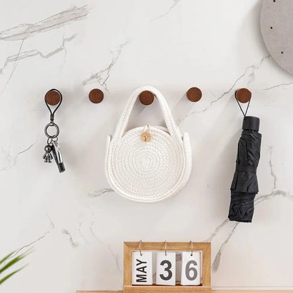 Wall-Mounted Hook Handcrafted Beech Wood Space-Saving
