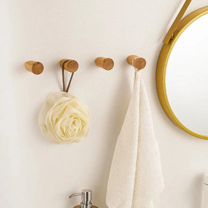 Wall-Mounted Hook Handcrafted Beech Wood Space-Saving