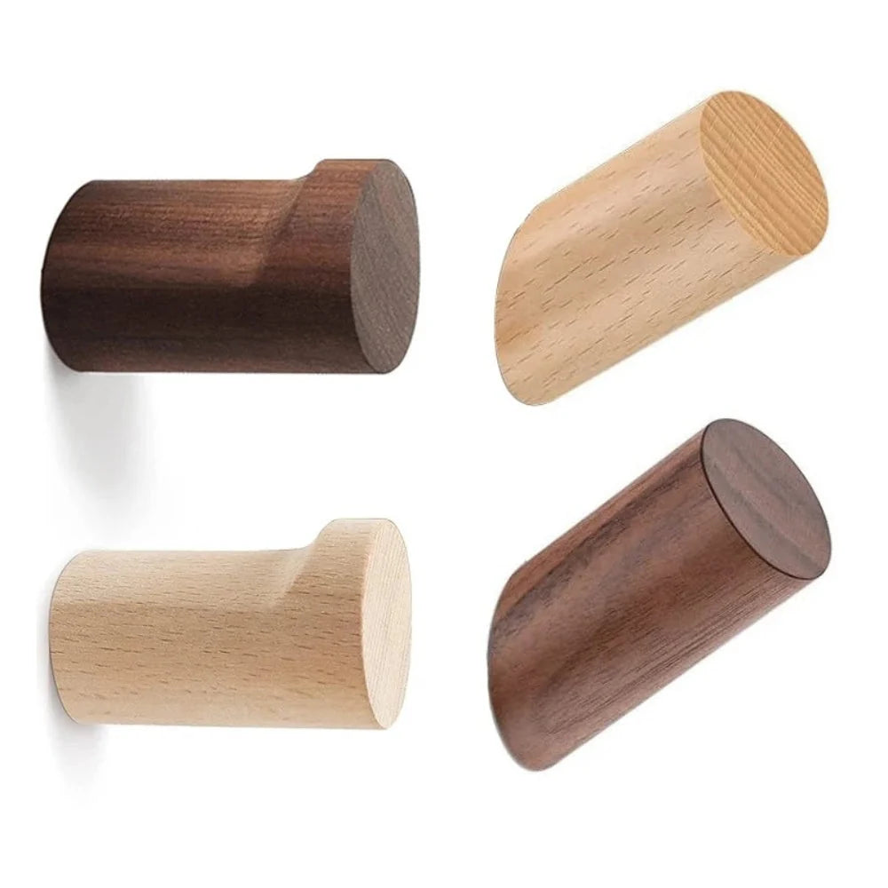 Wall-Mounted Hook Handcrafted Beech Wood Space-Saving