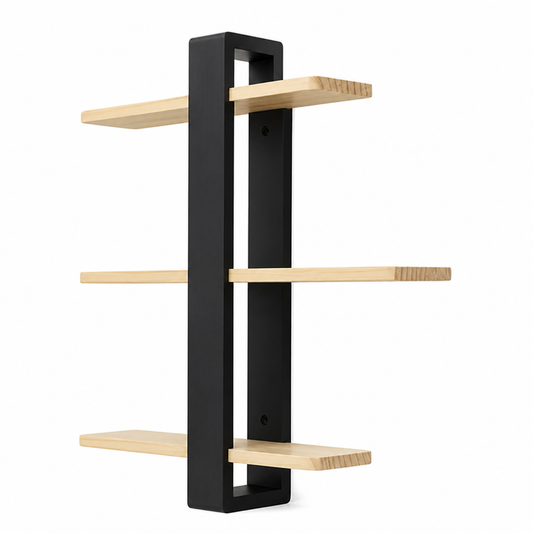 Wall-Mounted Pine Wood Wall Shelf (3-Tier)